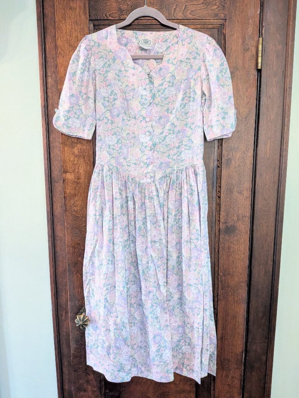 Vintage 90s Laura Ashley Floral Dress Tradwife Cottagecore Pastel